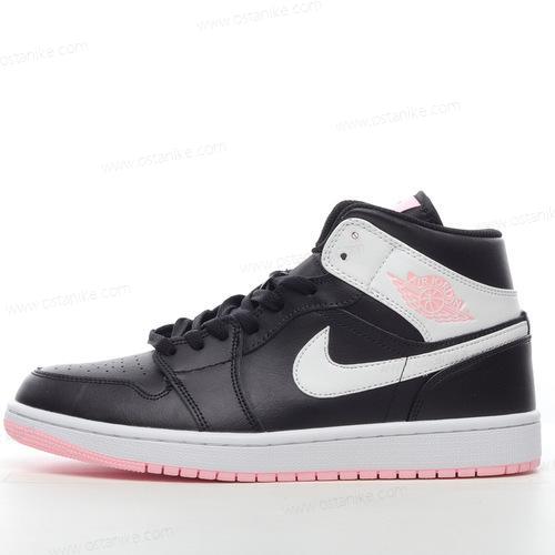 Halvat Nike Air Jordan 1 Mid ‘Musta Valkoinen Vaaleanpunainen’ Kengät 555112-061