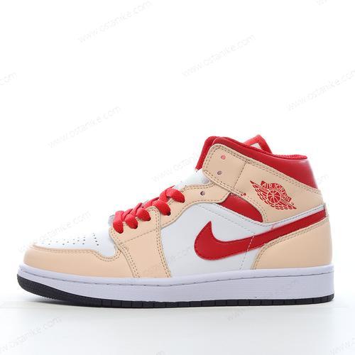 Halvat Nike Air Jordan 1 Mid ‘Valkoinen Punainen Ruskea’ Kengät 554725-201