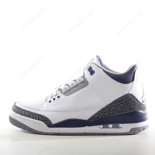 Halvat Nike Air Jordan 3 Retro ‘Valkoinen Harmaa Musta Laivasto’ Kengät CT8532-140