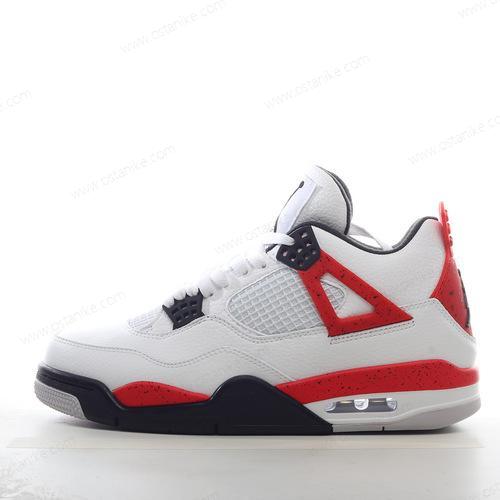 Halvat Nike Air Jordan 4 Retro ‘Valkoinen Musta Punainen’ Kengät BQ7669-161