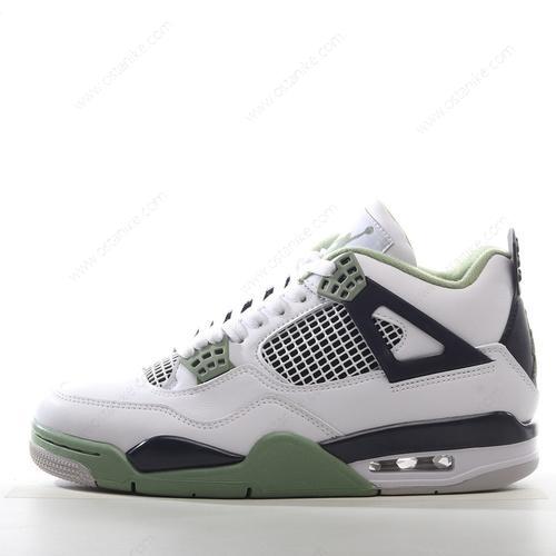 Halvat Nike Air Jordan 4 Retro ‘Valkoinen Musta Vihreä’ Kengät