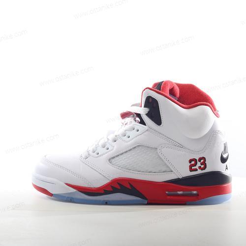 Halvat Nike Air Jordan 5 Retro ‘Valkoinen Punainen Musta’ Kengät 136027-120